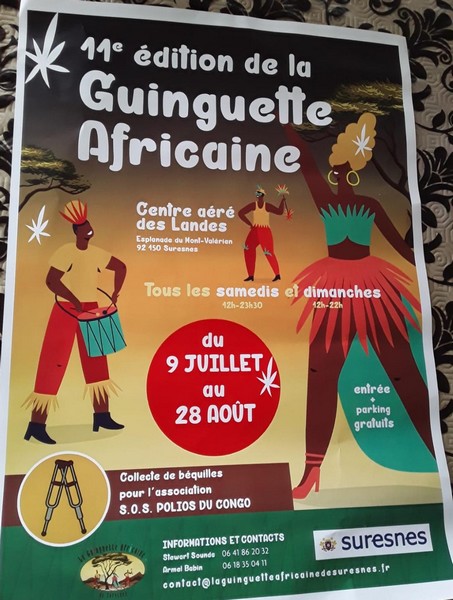 Affiche de la guinguette africaine 2022 au Centre aéré des Landes de Suresnes, France