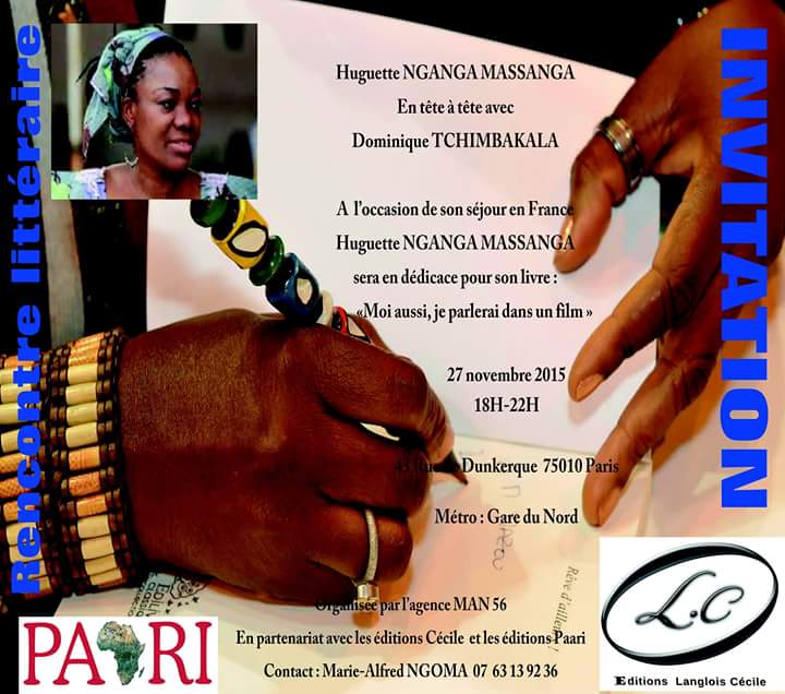 Visuel "Rencontre littéraire autour de Huguette Nganga Massanga" à Paris novembre 2015