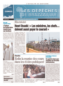 Les Dépêches de Brazzaville : Édition brazzaville du 30 avril 2013