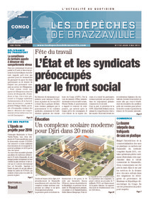 Les Dépêches de Brazzaville : Édition brazzaville du 02 mai 2013