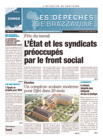 Les Dépêches de Brazzaville : Édition brazzaville du 02 mai 2013