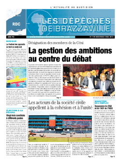 Les Dépêches de Brazzaville : Édition kinshasa du 08 mai 2013