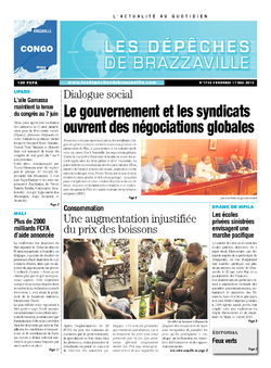 Les Dépêches de Brazzaville : Édition brazzaville du 17 mai 2013