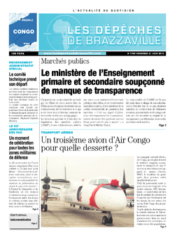 Les Dépêches de Brazzaville : Édition brazzaville du 21 juin 2013
