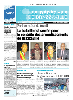 Les Dépêches de Brazzaville : Édition brazzaville du 26 juin 2013