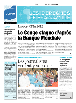 Les Dépêches de Brazzaville : Édition brazzaville du 27 juin 2013