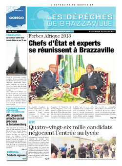 Les Dépêches de Brazzaville : Édition brazzaville du 23 juillet 2013