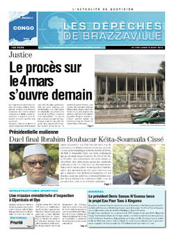 Les Dépêches de Brazzaville : Édition brazzaville du 05 août 2013