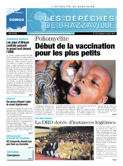 Les Dépêches de Brazzaville : Édition brazzaville du 06 août 2013