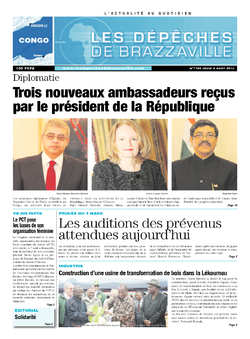 Les Dépêches de Brazzaville : Édition brazzaville du 08 août 2013