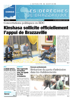 Les Dépêches de Brazzaville : Édition brazzaville du 09 août 2013