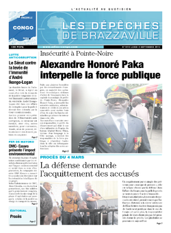 Les Dépêches de Brazzaville : Édition brazzaville du 02 septembre 2013