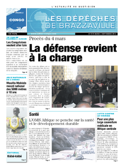 Les Dépêches de Brazzaville : Édition brazzaville du 03 septembre 2013