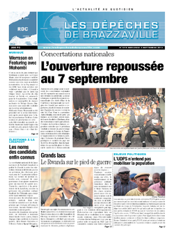 Les Dépêches de Brazzaville : Édition kinshasa du 04 septembre 2013