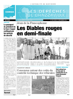 Les Dépêches de Brazzaville : Édition brazzaville du 12 septembre 2013