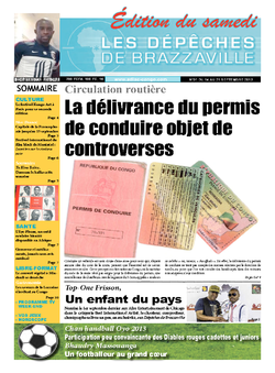 Les Dépêches de Brazzaville : Édition du 6e jour du 14 septembre 2013