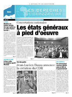 Les Dépêches de Brazzaville : Édition kinshasa du 16 septembre 2013