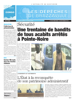 Les Dépêches de Brazzaville : Édition brazzaville du 18 septembre 2013