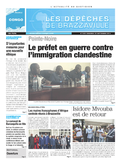 Les Dépêches de Brazzaville : Édition brazzaville du 20 septembre 2013