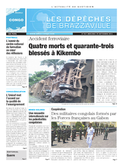 Les Dépêches de Brazzaville : Édition brazzaville du 25 septembre 2013