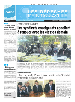 Les Dépêches de Brazzaville : Édition brazzaville du 01 octobre 2013