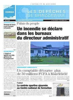 Les Dépêches de Brazzaville : Édition brazzaville du 15 octobre 2013