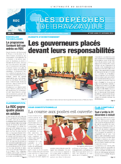 Les Dépêches de Brazzaville : Édition kinshasa du 21 octobre 2013