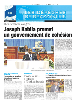 Les Dépêches de Brazzaville : Édition kinshasa du 24 octobre 2013