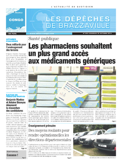 Les Dépêches de Brazzaville : Édition brazzaville du 25 octobre 2013
