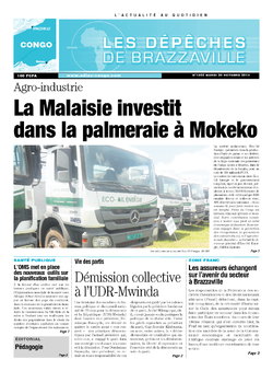 Les Dépêches de Brazzaville : Édition brazzaville du 29 octobre 2013