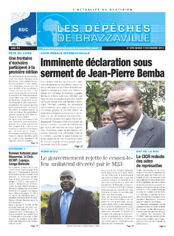 Les Dépêches de Brazzaville : Édition kinshasa du 05 novembre 2013