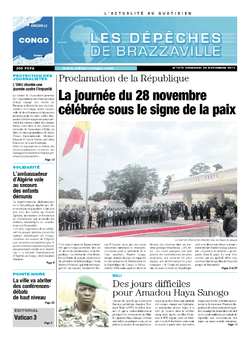 Les Dépêches de Brazzaville : Édition brazzaville du 29 novembre 2013