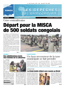 Les Dépêches de Brazzaville : Édition brazzaville du 03 décembre 2013