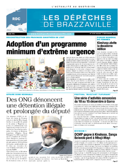 Les Dépêches de Brazzaville : Édition kinshasa du 03 décembre 2013