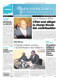 Les Dépêches de Brazzaville : Édition brazzaville du 23 décembre 2013