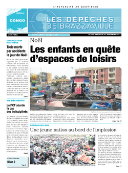 Les Dépêches de Brazzaville : Édition brazzaville du 27 décembre 2013