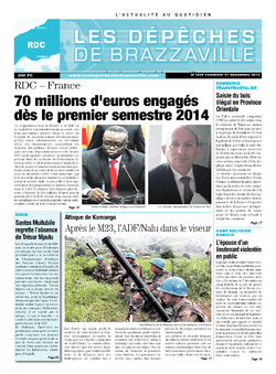 Les Dépêches de Brazzaville : Édition kinshasa du 27 décembre 2013