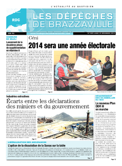 Les Dépêches de Brazzaville : Édition kinshasa du 30 décembre 2013