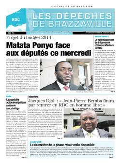 Les Dépêches de Brazzaville : Édition kinshasa du 08 janvier 2014