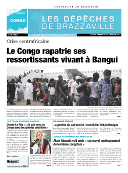 Les Dépêches de Brazzaville : Édition brazzaville du 10 janvier 2014