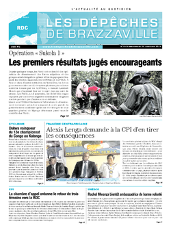 Les Dépêches de Brazzaville : Édition kinshasa du 22 janvier 2014