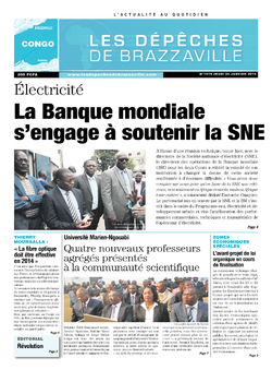 Les Dépêches de Brazzaville : Édition brazzaville du 23 janvier 2014