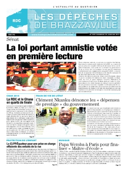 Les Dépêches de Brazzaville : Édition kinshasa du 24 janvier 2014