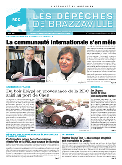 Les Dépêches de Brazzaville : Édition kinshasa du 29 janvier 2014
