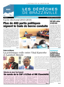 Les Dépêches de Brazzaville : Édition kinshasa du 10 février 2014