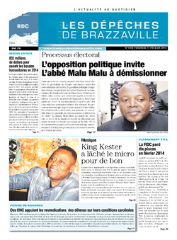 Les Dépêches de Brazzaville : Édition kinshasa du 14 février 2014