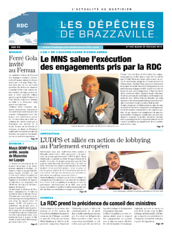 Les Dépêches de Brazzaville : Édition kinshasa du 25 février 2014