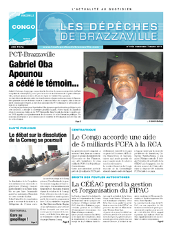 Les Dépêches de Brazzaville : Édition brazzaville du 07 mars 2014