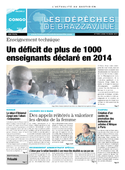 Les Dépêches de Brazzaville : Édition brazzaville du 10 mars 2014