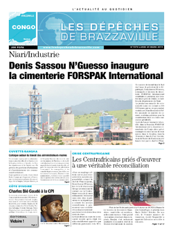 Les Dépêches de Brazzaville : Édition brazzaville du 24 mars 2014